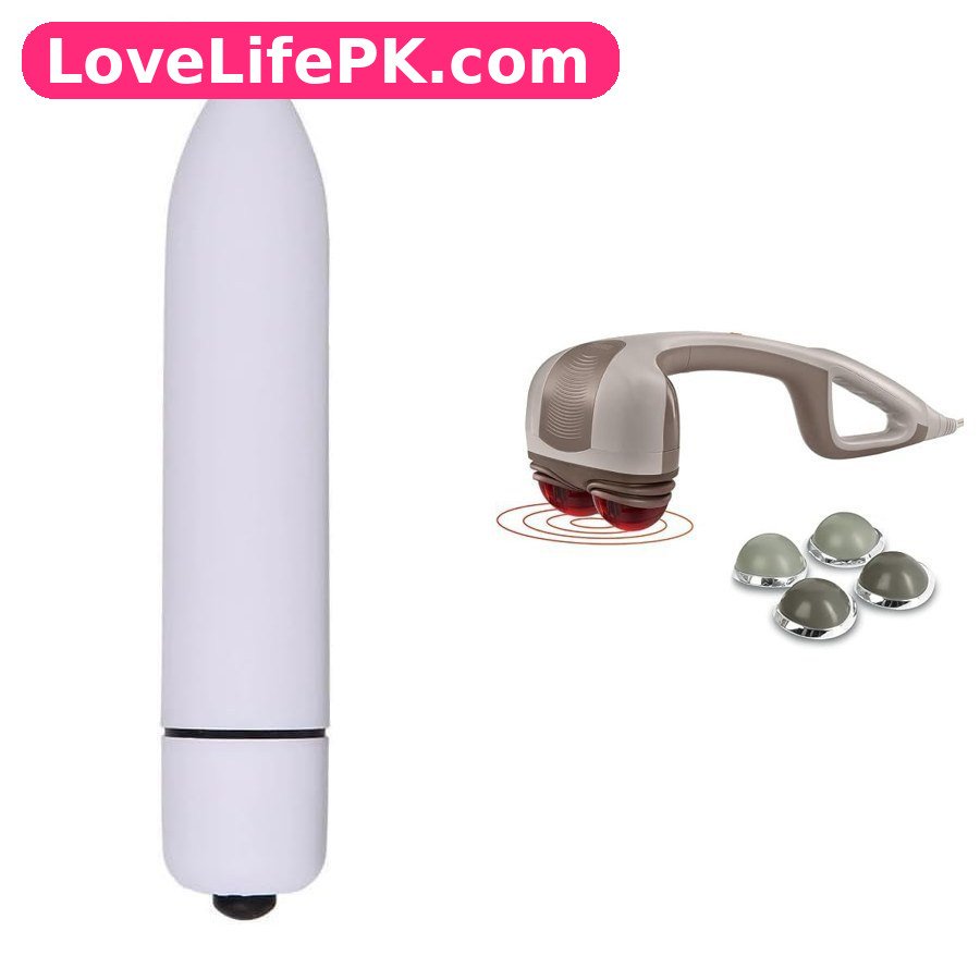 Compact Bullet Vibrator with 10 Speed Settings – Battery Operated + Handheld Heated Massager with Dual Pivoting Massage Heads Combo