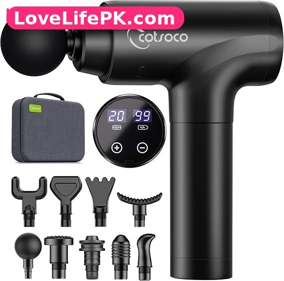 Cotsoco Deep Tissue Massage Gun with 9 Massage Heads and 20 Speed Levels