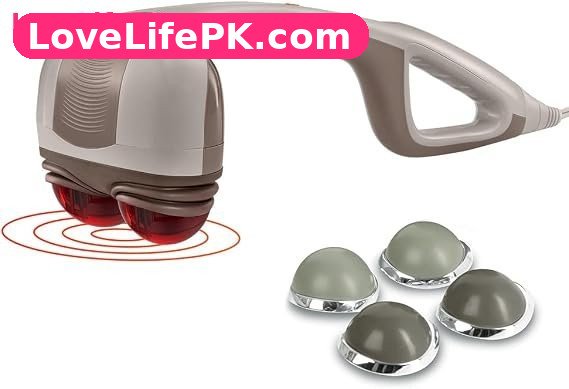 Handheld Heated Massager with Dual Pivoting Massage Heads