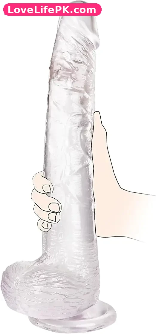 Realistic Large Transparent TPE Dildo with Strong Suction Cup