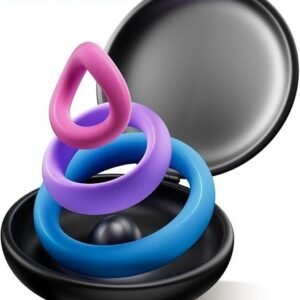 3-Piece Liquid Silicone Penis Ring Set – Blue, Purple and Red