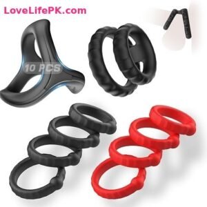 4-Piece Silicone Penis Ring Set – Dual Ring and 3-in-1 Designs