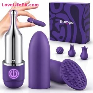 6-in-1 Silicone Bullet Vibrator with Interchangeable Heads