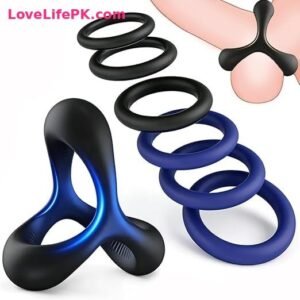 7-Piece Silicone Penis Ring Set with 6 Sizes and 3-in-1 Ring