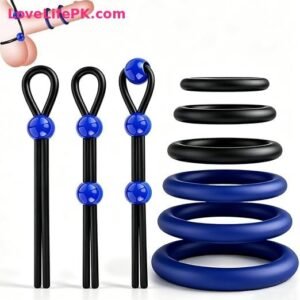 9-Piece Adjustable Silicone Cock Ring Set for Men – Customizable Ring Combinations