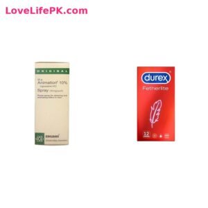 Animation Delay Spray + Durex Fetherlite Condoms 12 Pack Combo