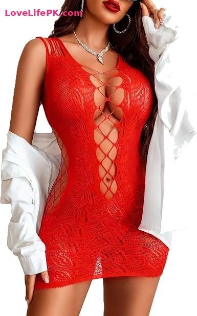 Avidlove Women’s Rhinestone Fishnet Bodycon Mini Dress with Side Cutouts