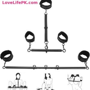 BDSM Spreader Bar Kit with Adjustable Cuffs and Neck Collar