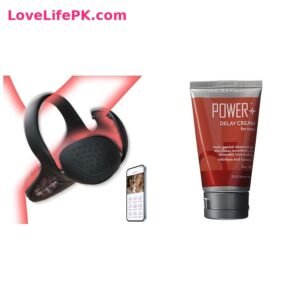 Black App Couples Vibrator + Doc Johnson Power Plus Delay Cream Combo