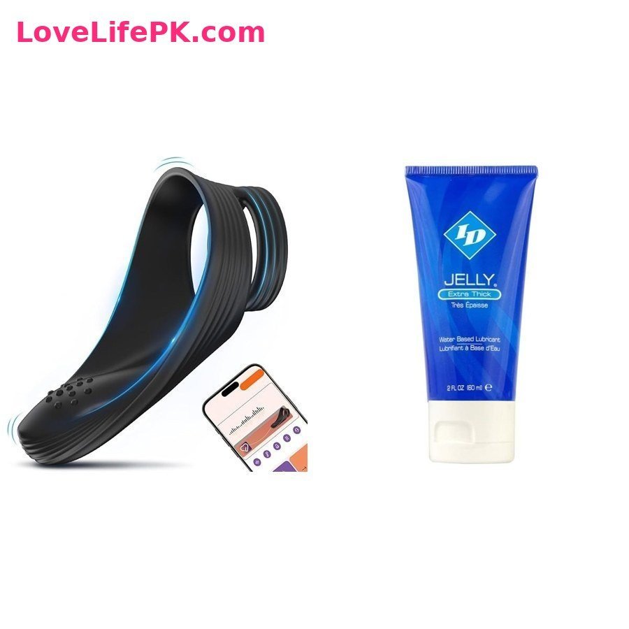 Black App Couples Vibrator + ID Jelly Extra Thick Lubricant Combo