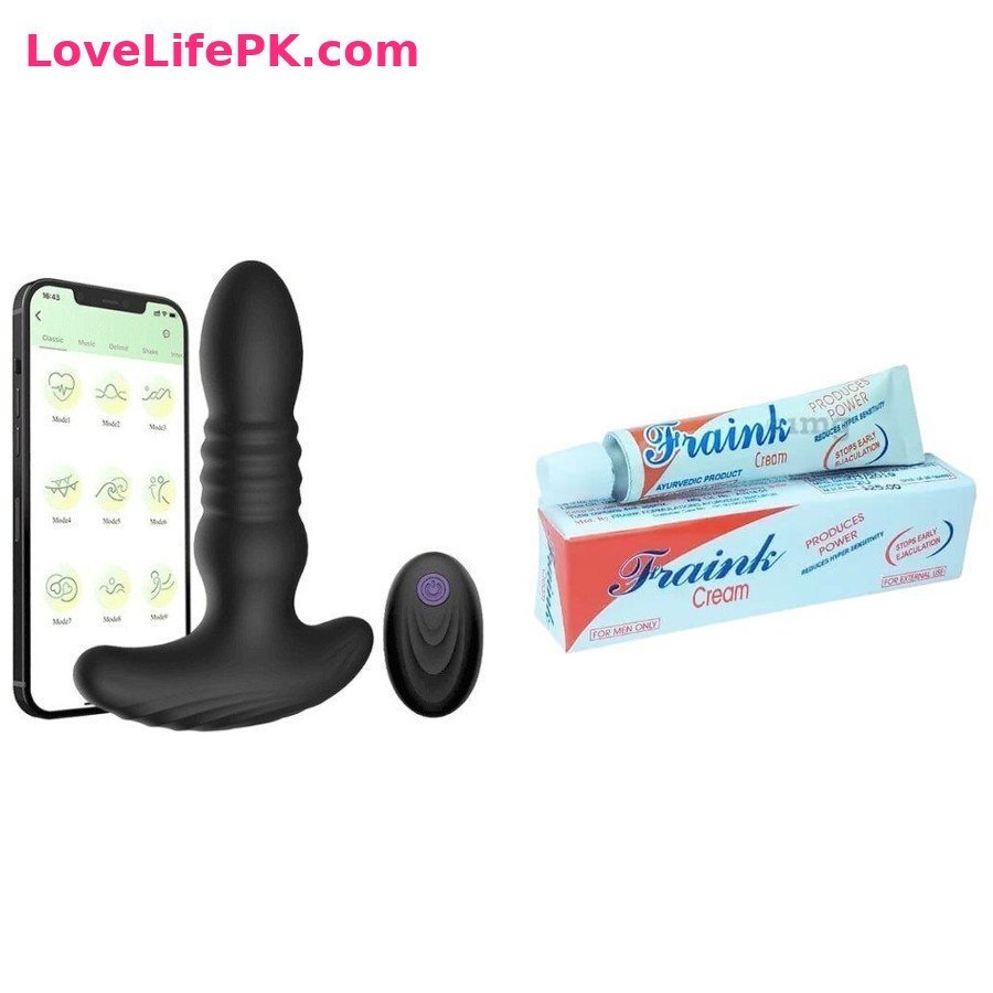 Black App Prostate Massager + Fraink Delay Cream Combo