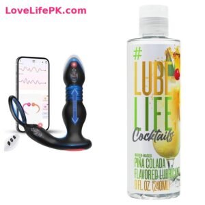 Black App Thrusting Vibrator + Lube Life Cocktails Lubricant Combo