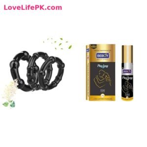 Black Beaded Cock Rings + Beboy Delay Spray Combo