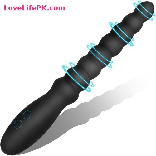 Black Beaded Vibrating Dildo