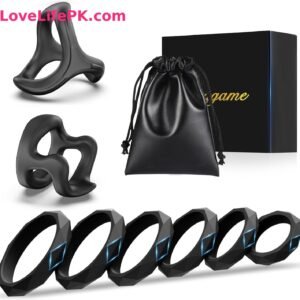 Black Cock Ring Set with Pouch