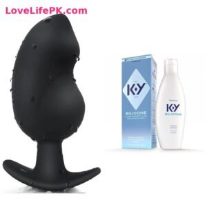 Black Curved Butt Plug + K-Y Silicone Lubricant Combo