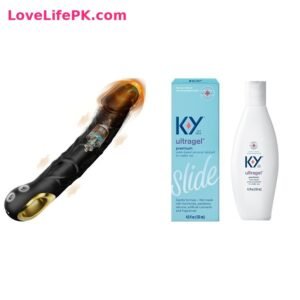 Black Gold Thrusting Dildo + KY Ultragel Slide Lubricant Combo