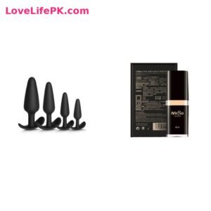 Black Graduated Butt Plug Set of 4 + iVirGo Delay Spray Combo