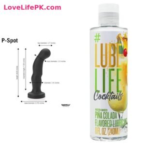 Black P-Spot Dildo + Lube Life Cocktails Lubricant Combo