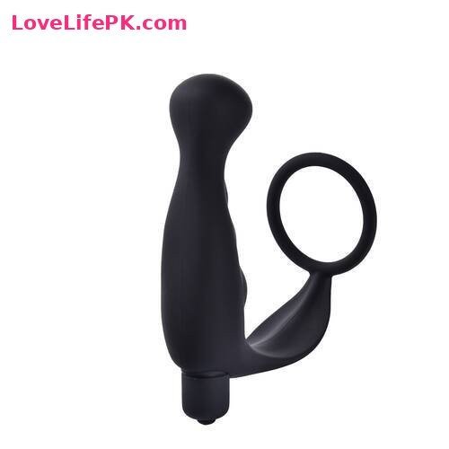 Black Prostate Massager with Ring
