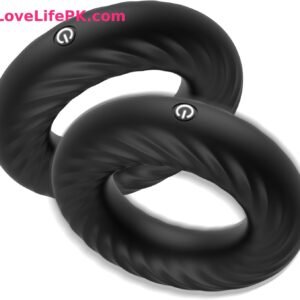Black Twisted Double Cock Ring