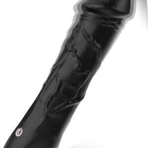 Black Vibrating Dildo with Ring