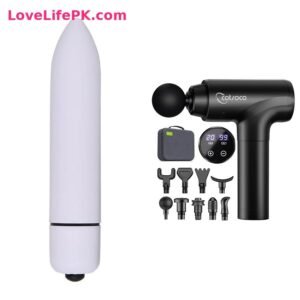 Compact Bullet Vibrator with 10 Speed Settings – Battery Operated + Cotsoco Deep Tissue Massage Gun with 9 Massage Heads and 20 Speed Levels Combo