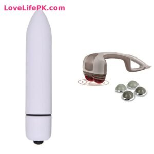 Compact Bullet Vibrator with 10 Speed Settings – Battery Operated + Handheld Heated Massager with Dual Pivoting Massage Heads Combo