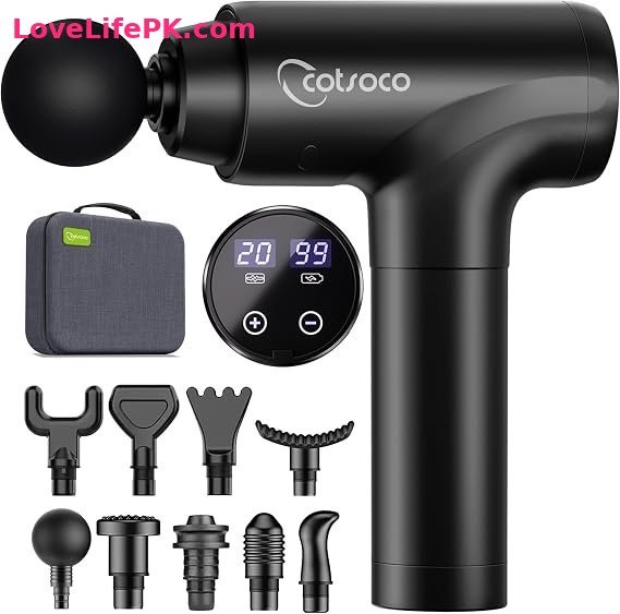 Cotsoco Deep Tissue Massage Gun with 9 Massage Heads and 20 Speed Levels