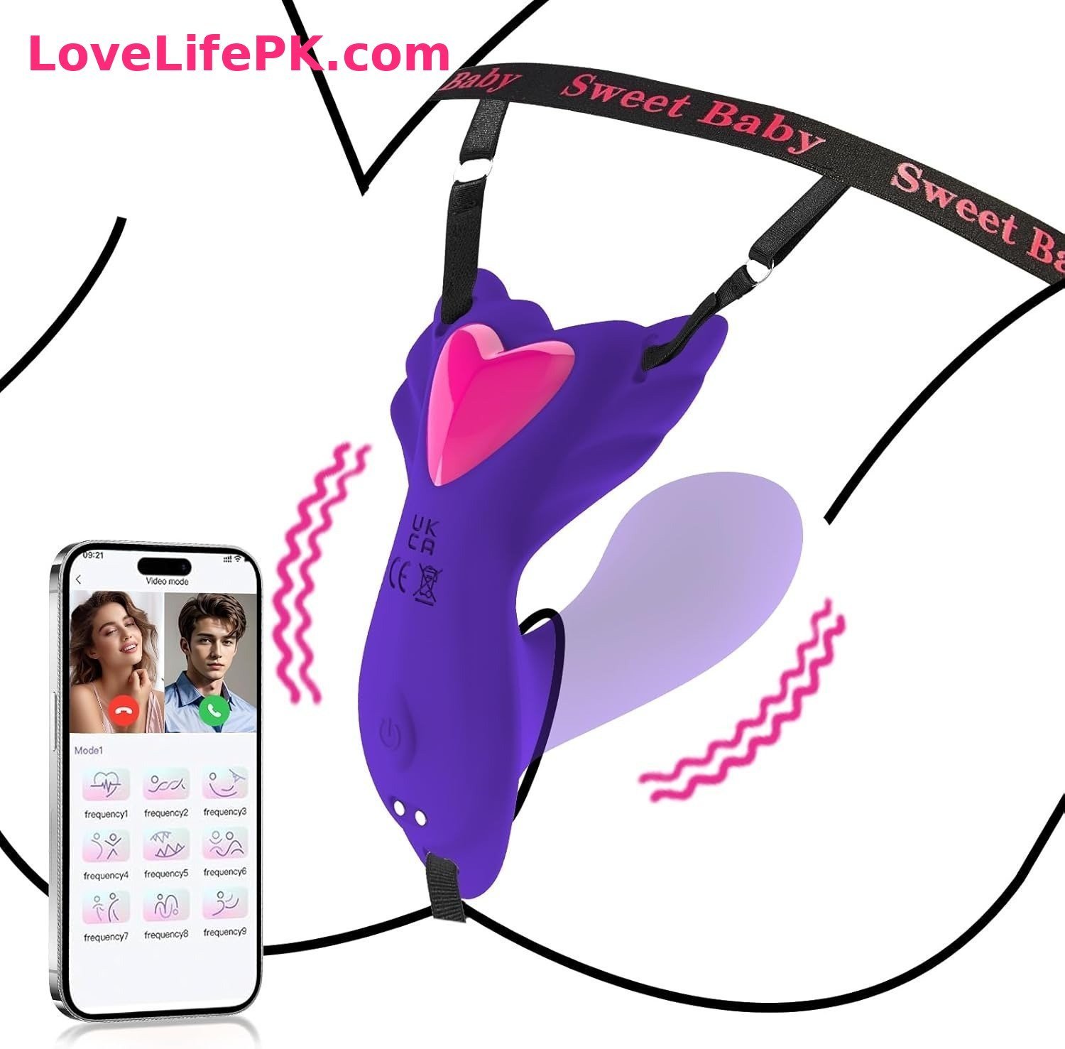 Purple App Strap-On Vibrator