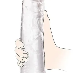 Realistic Large Transparent TPE Dildo with Strong Suction Cup