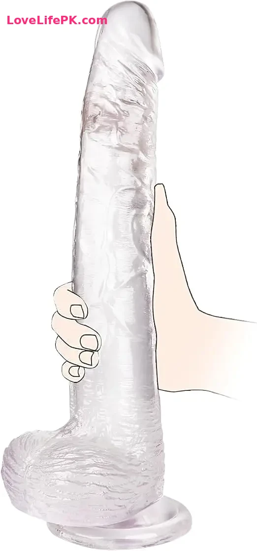 Realistic Large Transparent TPE Dildo with Strong Suction Cup