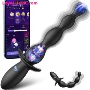 10-Mode Vibrating Anal Beads with Soft Silicone, Rounded Tip and Safety Guard