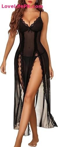 Women’s Floral Lace Mesh Babydoll Nightdress - Image 2