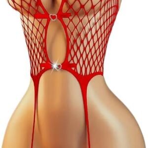 Women’s Lace Babydoll Chemise Nightgown with Adjustable Halter Neck and Side Slits