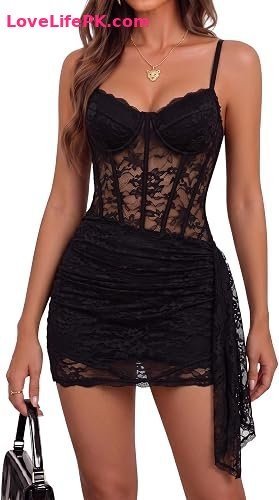 Women’s Sexy Lace Bustier Maxi Dress with Underwire Support
